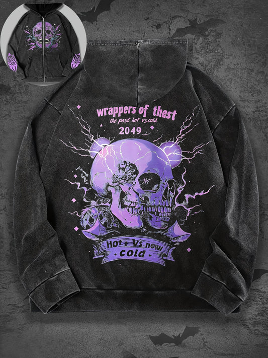 Purple Skull Storm Hoodie-Emmeus
