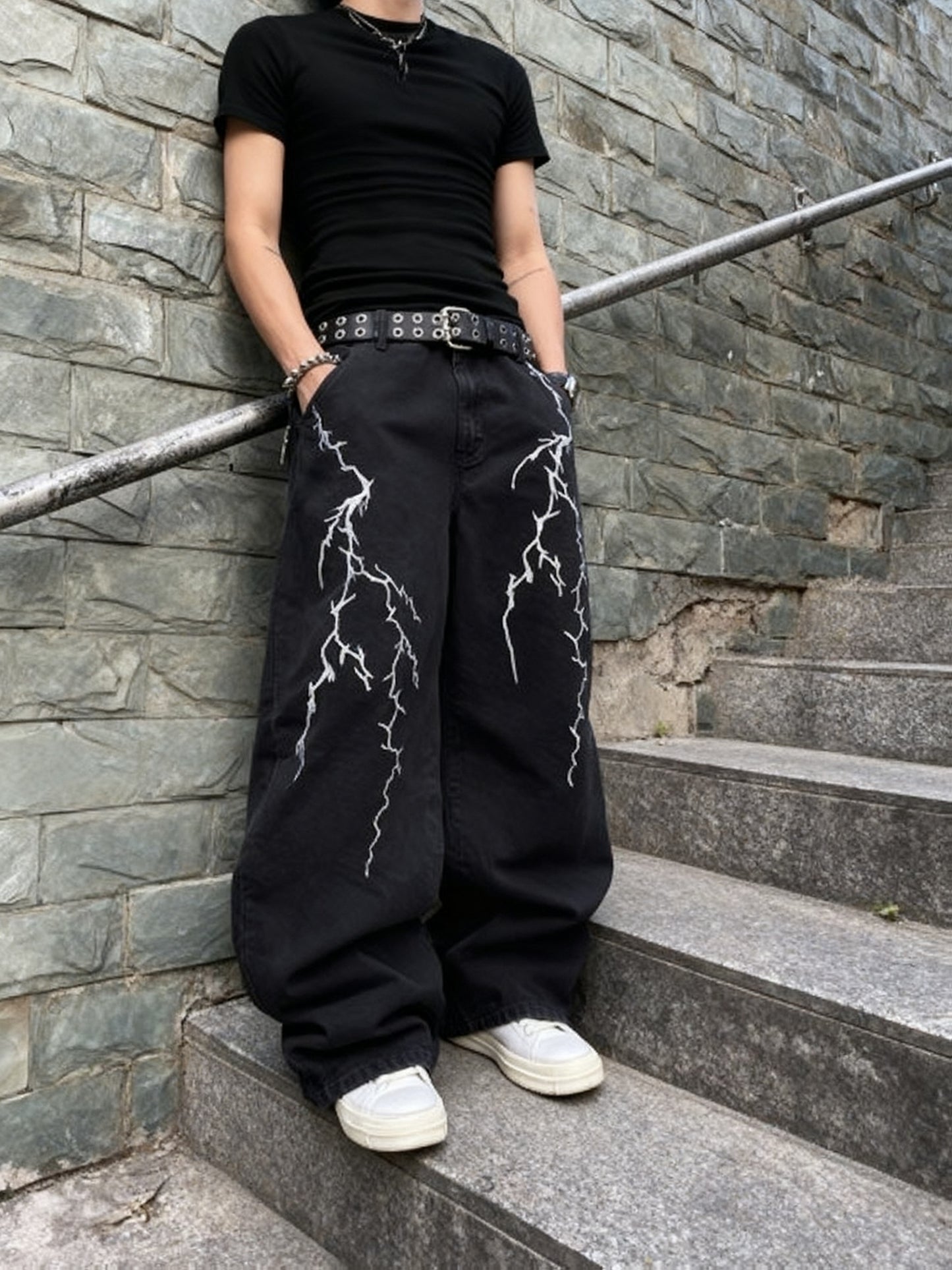Electric Storm Denim Pants-Emmeus