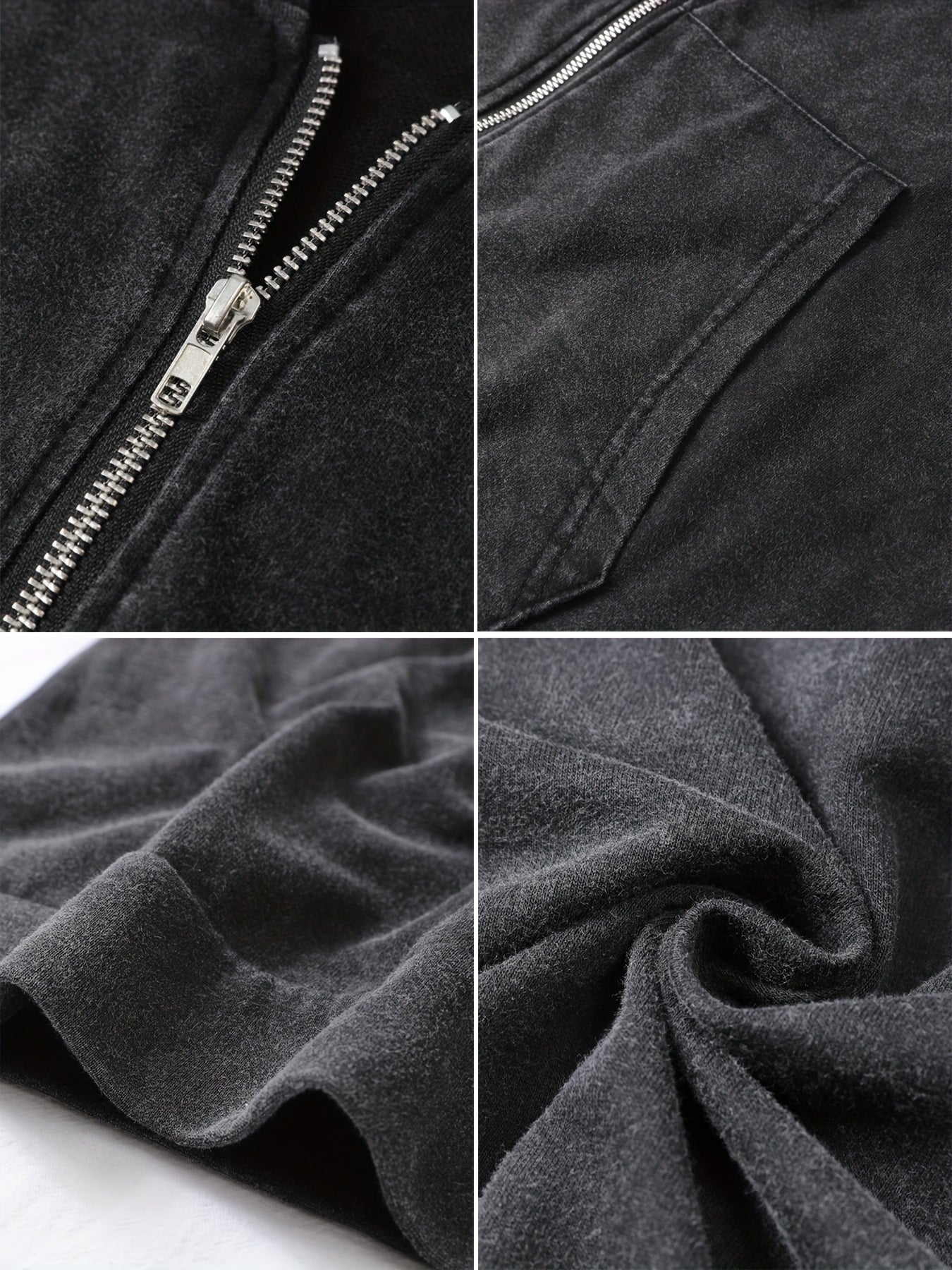 ashed Black "City of Angels" Zip Hoodie-EMMEUS