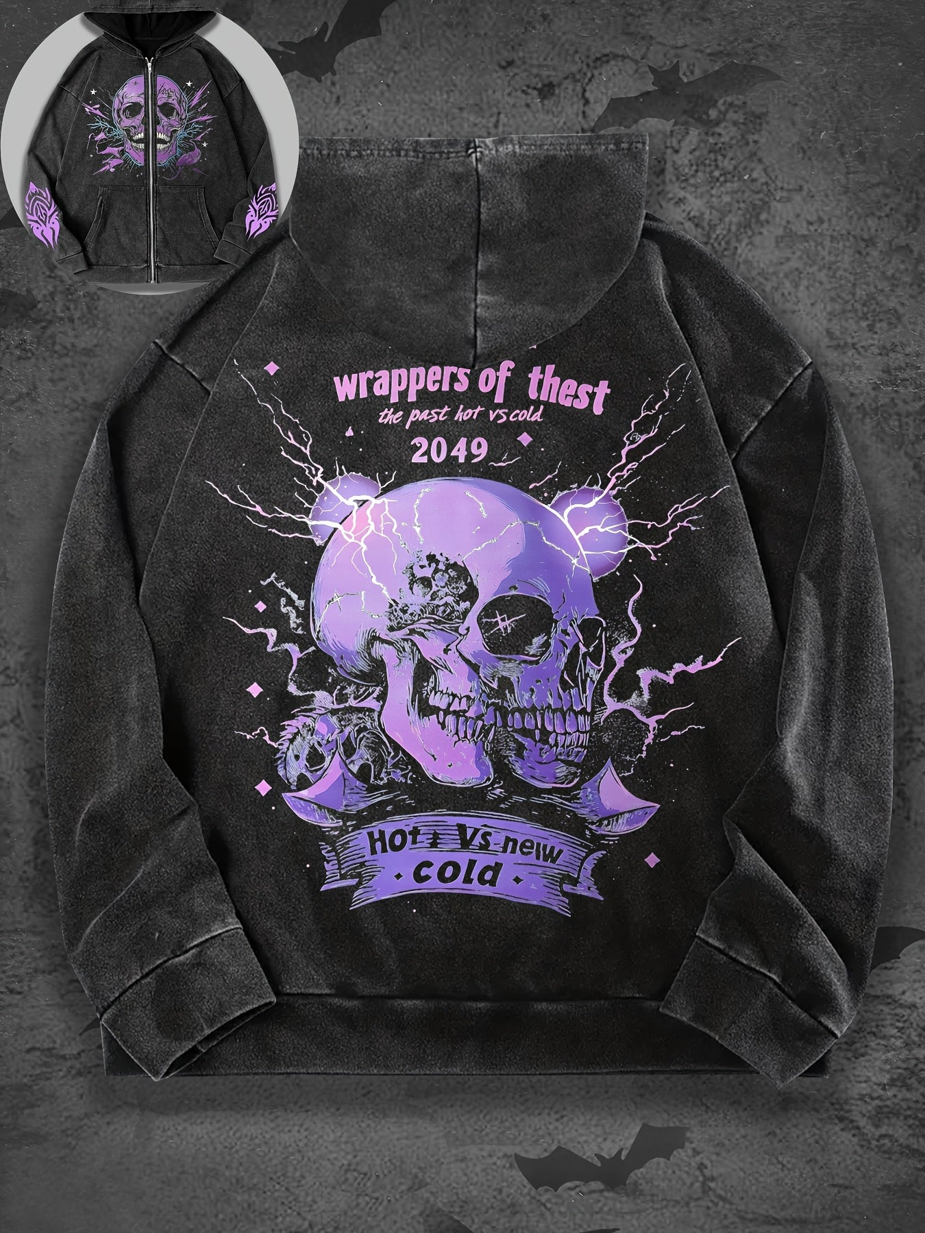 Purple Skull Storm Hoodie-Emmeus