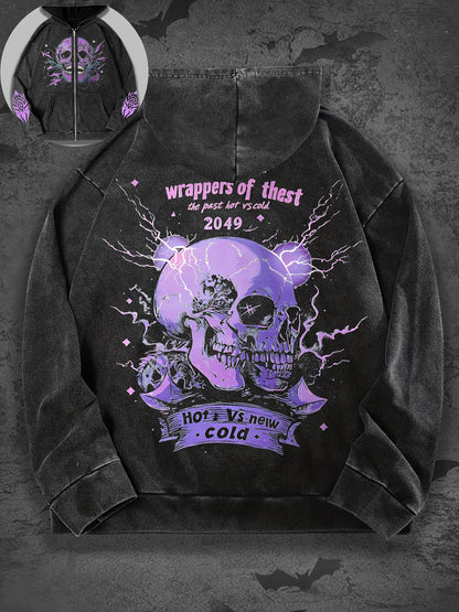 Purple Skull Storm Hoodie-Emmeus