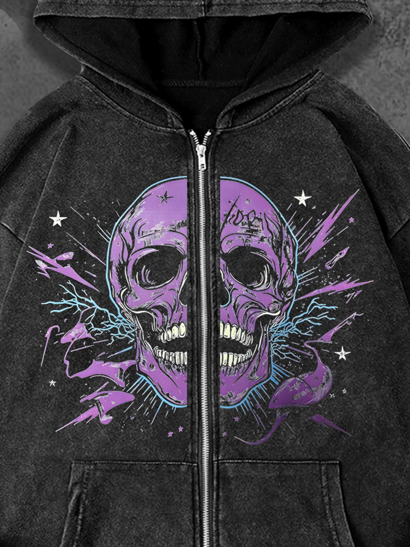 Purple Skull Storm Hoodie-Emmeus