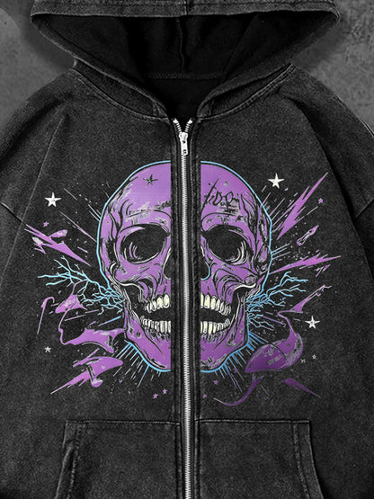 Purple Skull Storm Hoodie-Emmeus