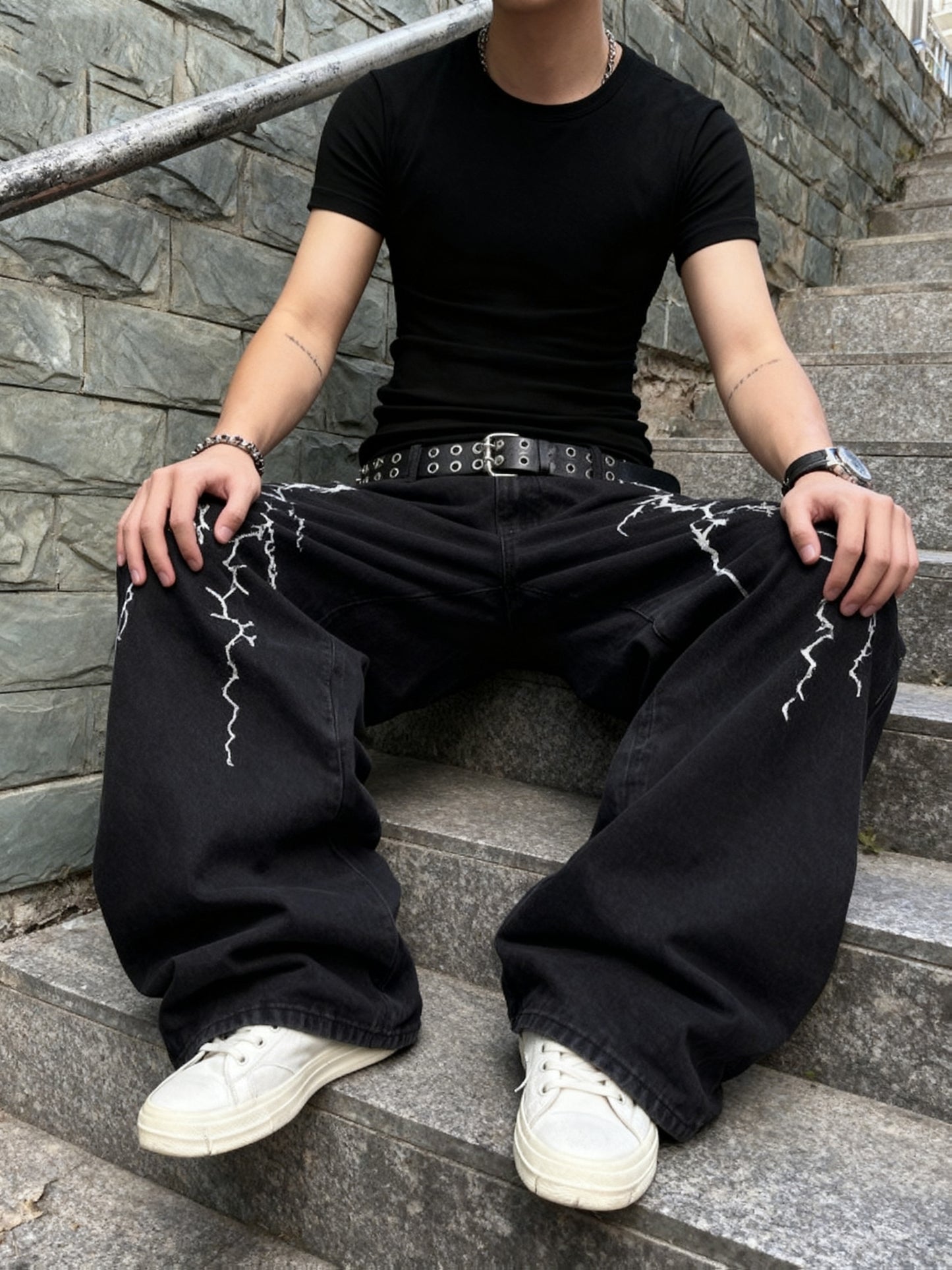 Electric Storm Denim Pants-Emmeus