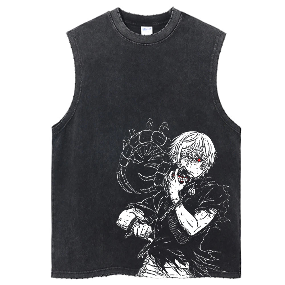 Harajuku Anime Vintage Washed Tee-Emmeus