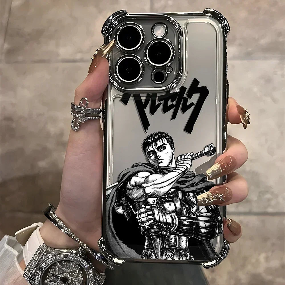 Berserk Guts Hot Blood Anime Plating Case For iPhone