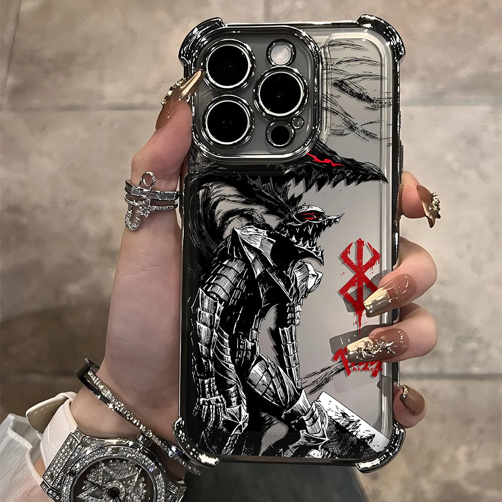 Berserk Guts Hot Blood Anime Plating Case For iPhone