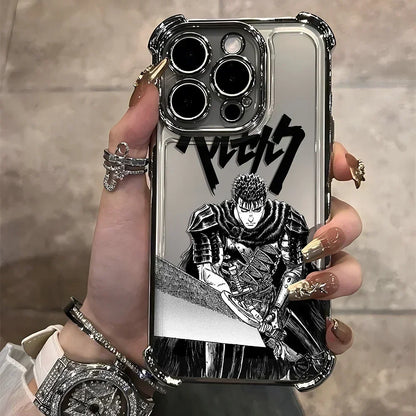 Berserk Guts Hot Blood Anime Plating Case For iPhone
