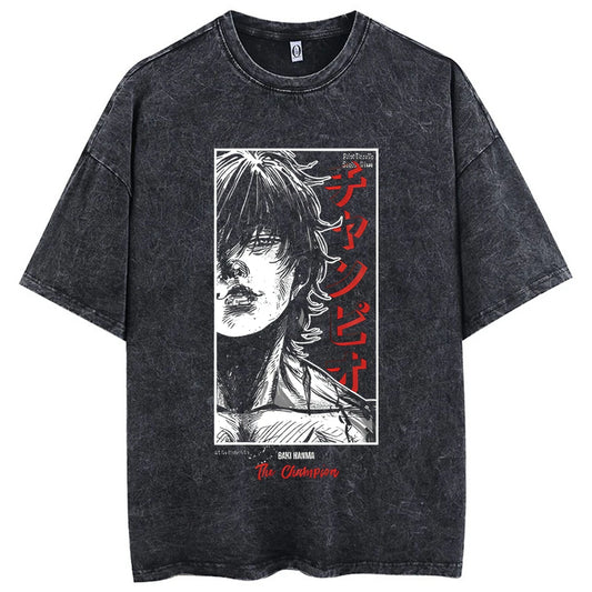 Harajuku Anime Vintage Washed Tee-Emmeus
