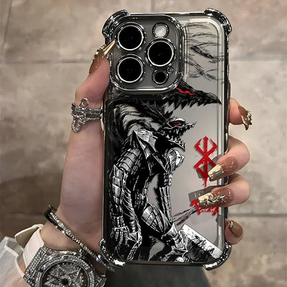 Berserk Guts Hot Blood Anime Plating Case For iPhone