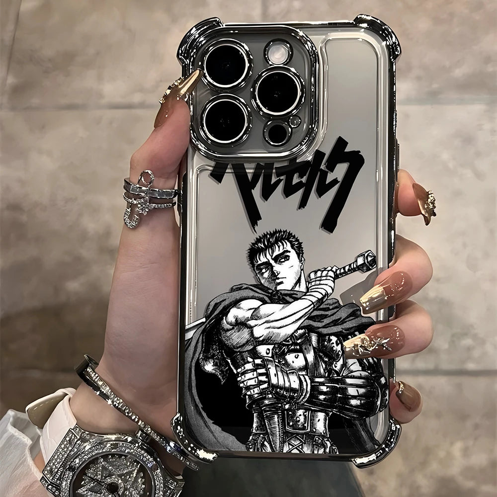 Berserk Guts Hot Blood Anime Plating Case For iPhone