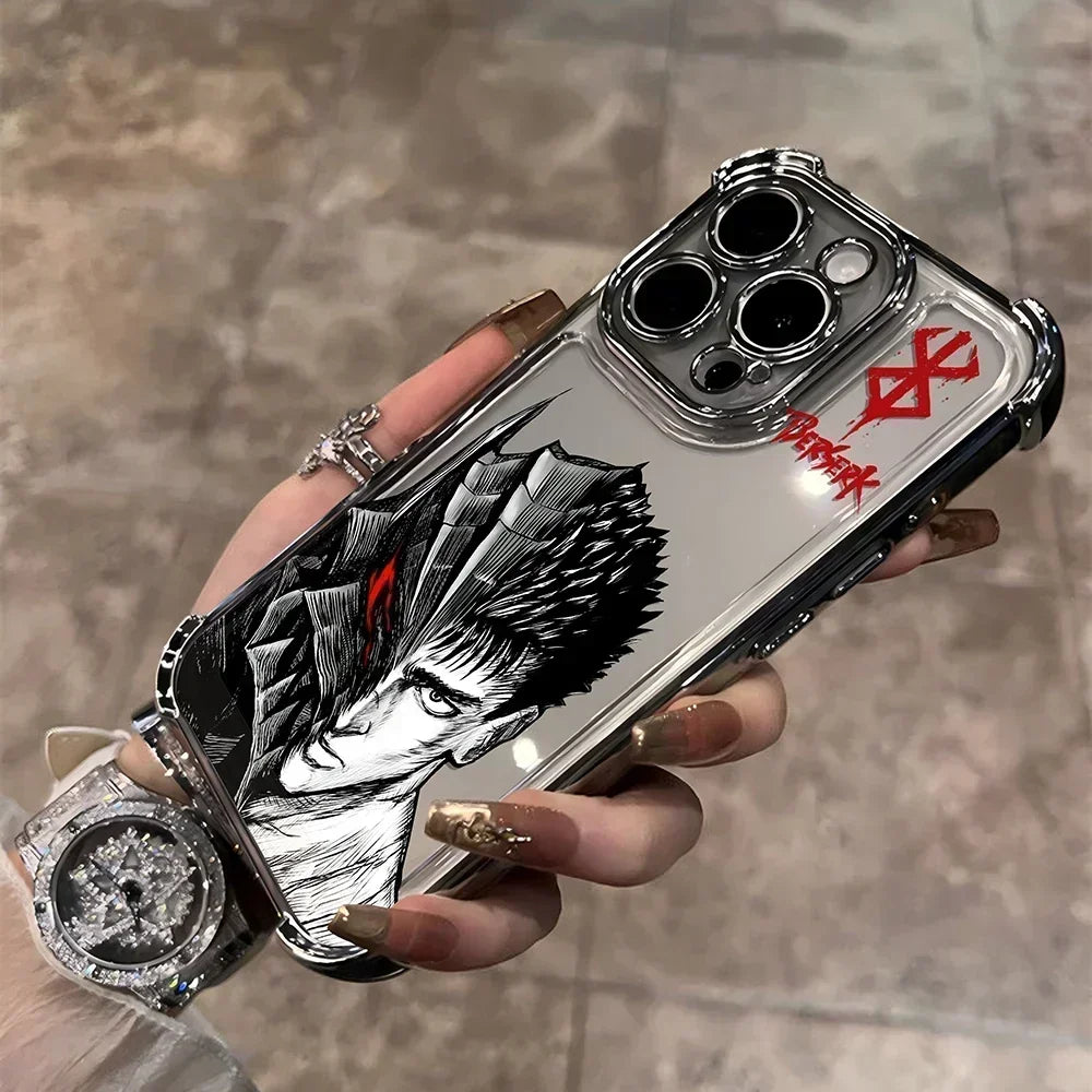 Berserk Guts Hot Blood Anime Plating Case For iPhone