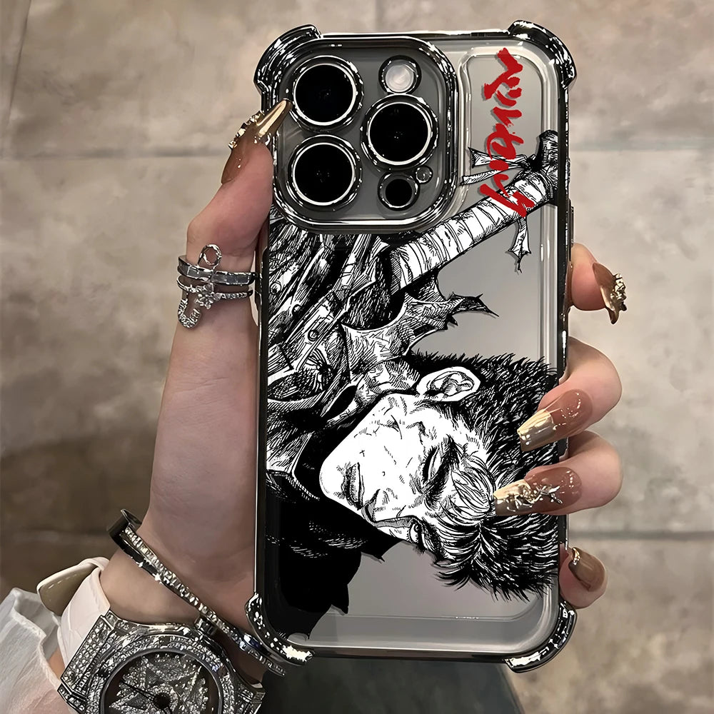 Berserk Guts Hot Blood Anime Plating Case For iPhone