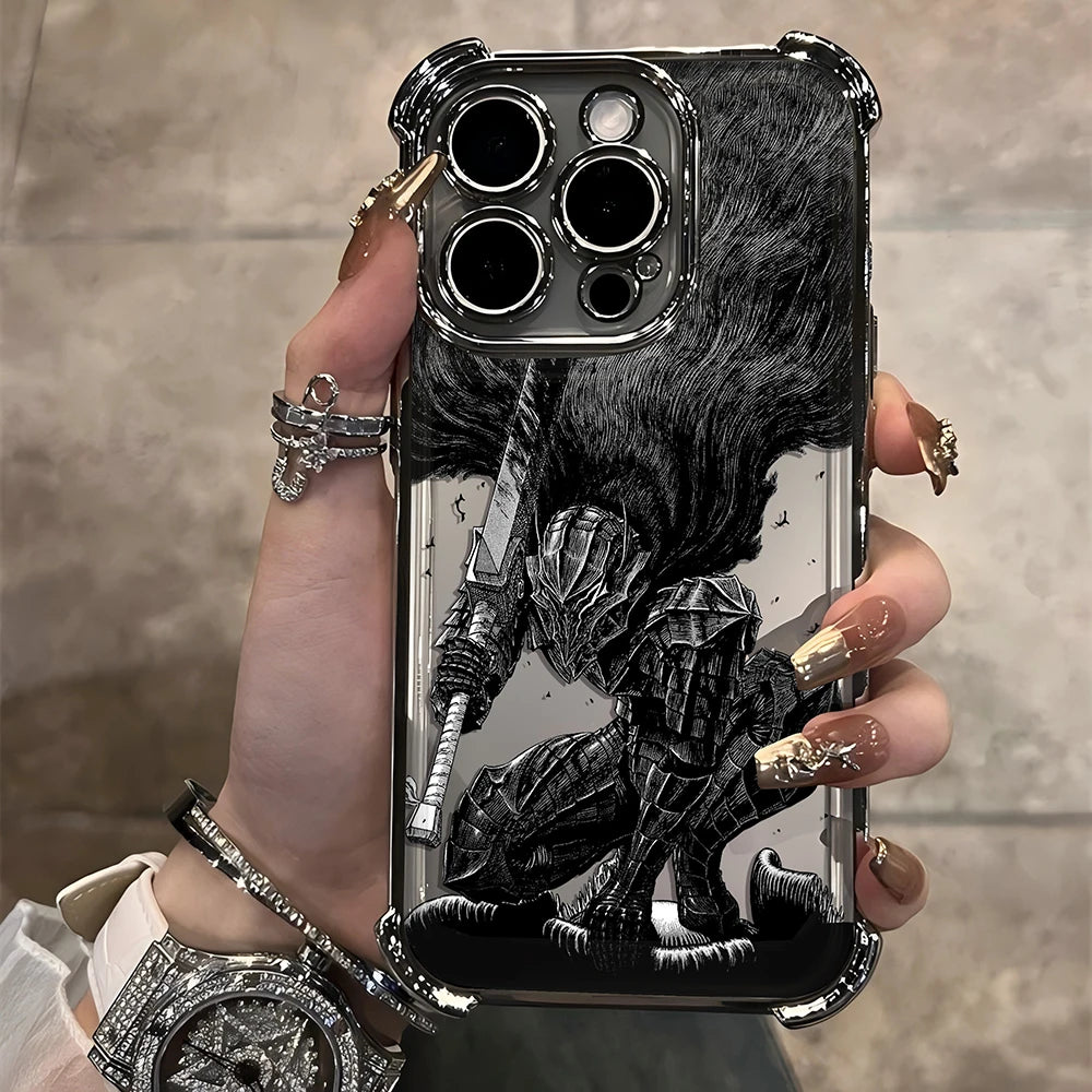 Berserk Guts Hot Blood Anime Plating Case For iPhone