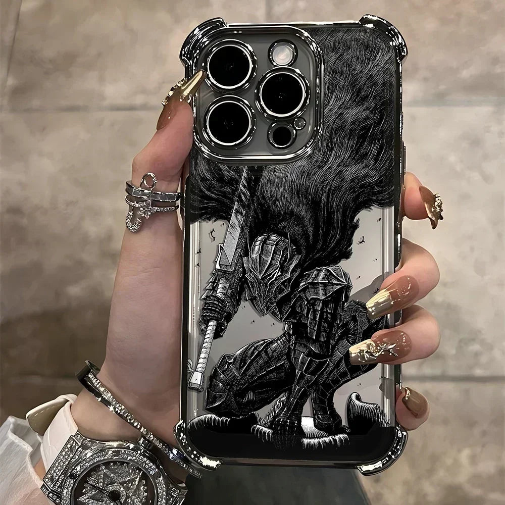 Berserk Guts Hot Blood Anime Plating Case For iPhone