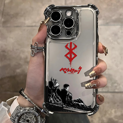 Berserk Guts Hot Blood Anime Plating Case For iPhone